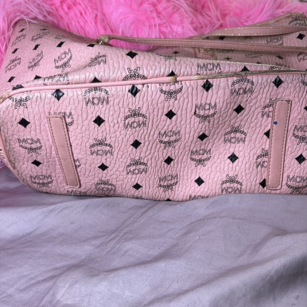 MCM Pink Visetos Monogram Tote Bag - Picture 6 of 7